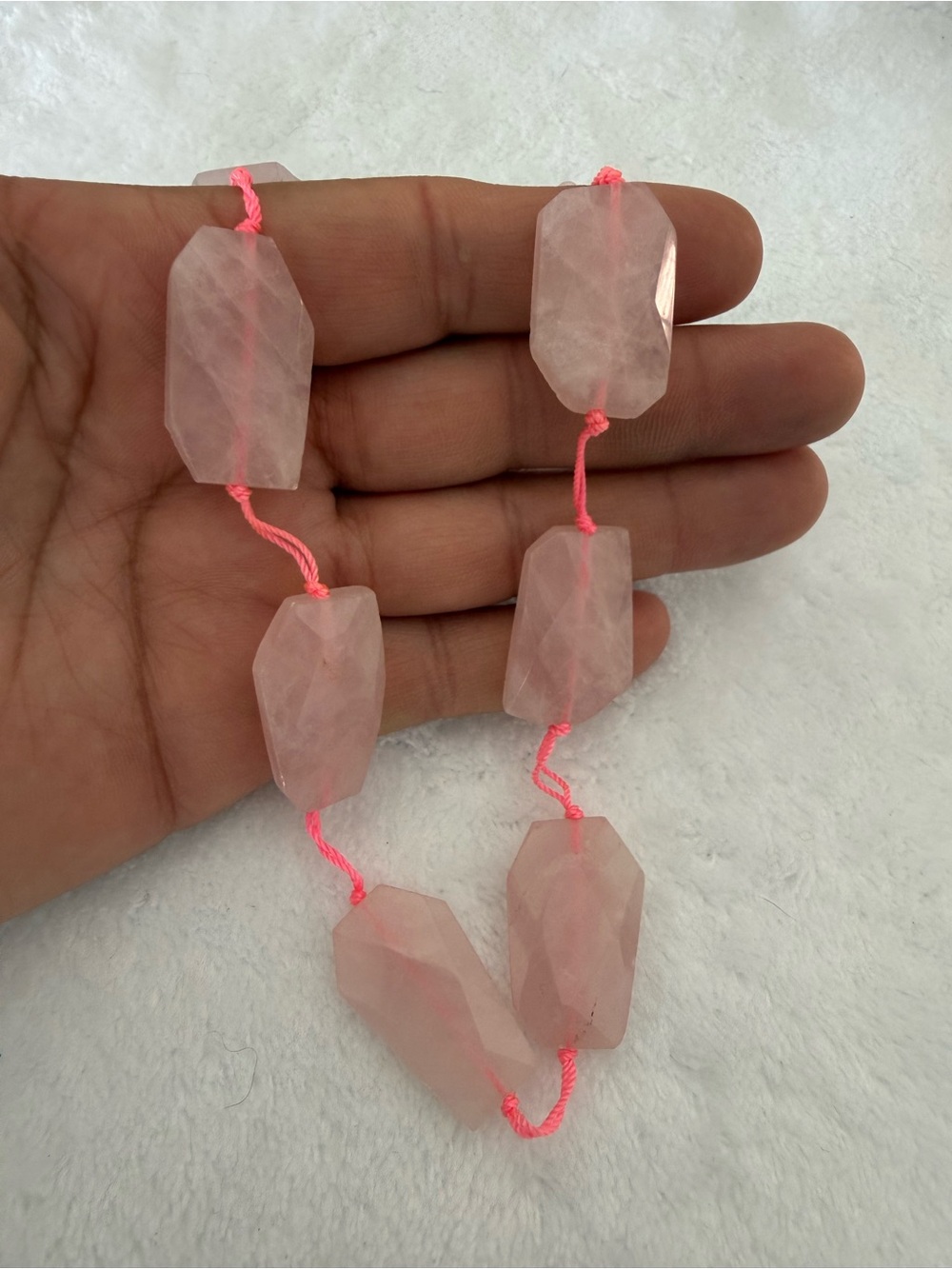 Rose Quartz Faceted Stone Necklace